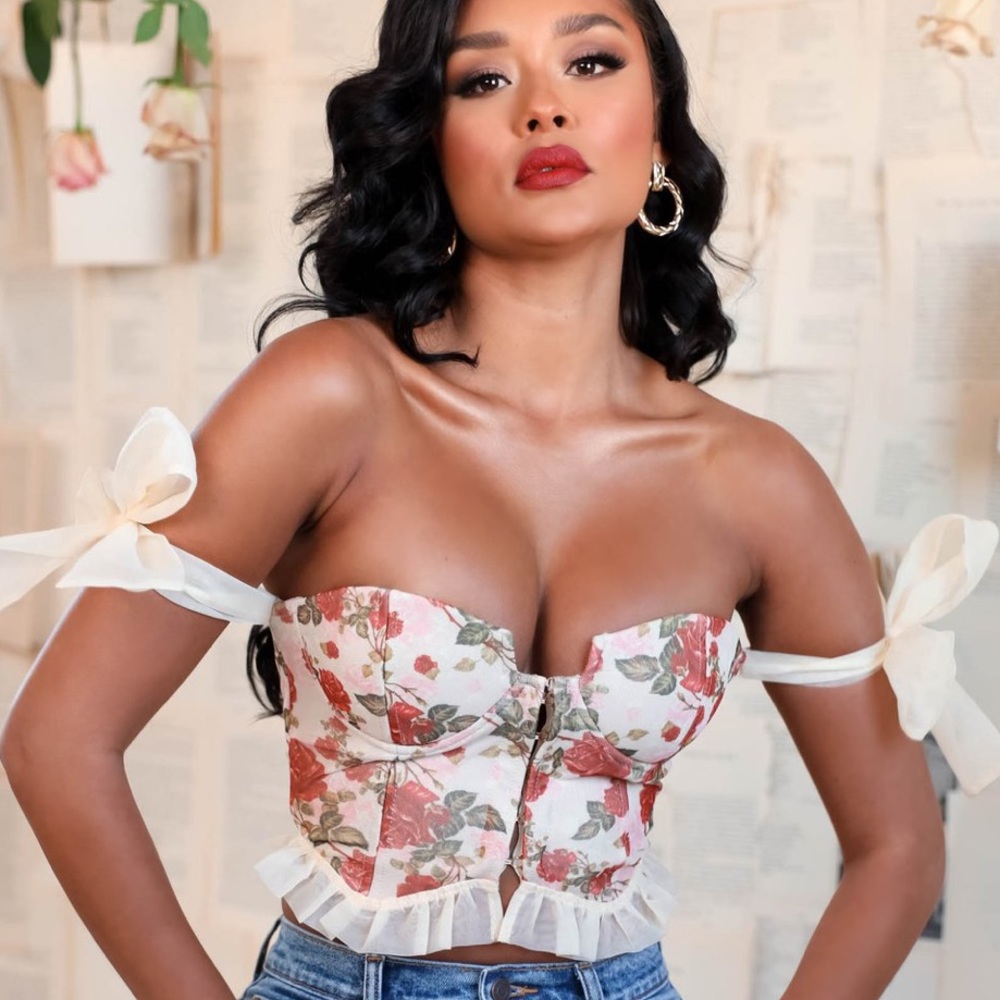 Corset floral crop top